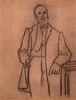 1920 Portrait d'un homme barbu accoude a une sellette.JPG